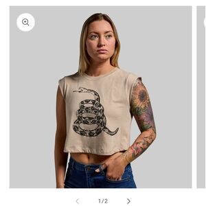 Born Primitive GADSDEN FLAG Crop Top